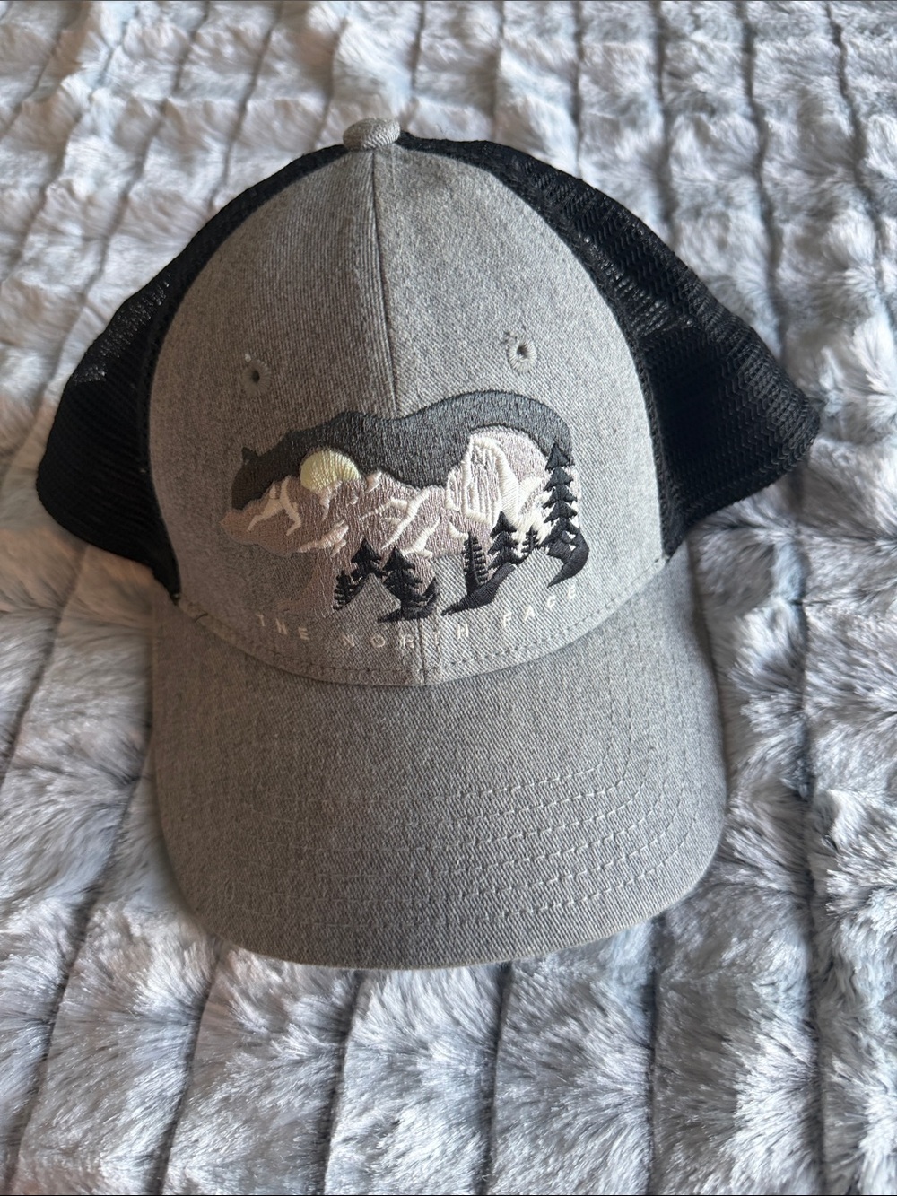 The North Face Black and Gray Mesh Trucker Hat